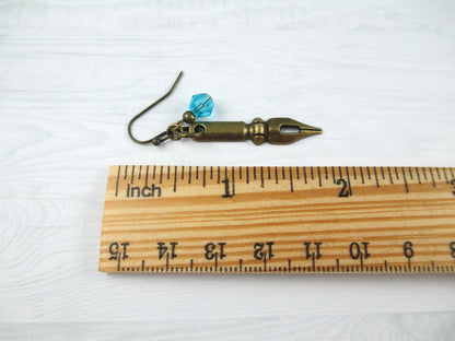 Gold Pen Nib Earrings