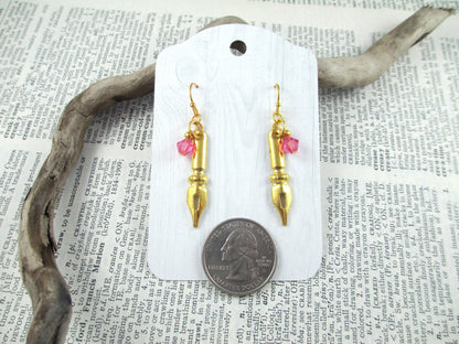 Gold Pen Nib Earrings