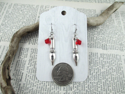 Silver Pen Nib Earrings