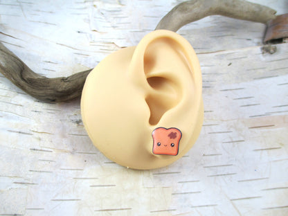 Kawaii Chocolate Spread and Toast Earrings