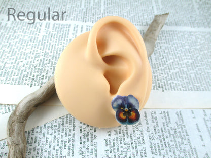 Light Blue Pansy Earrings