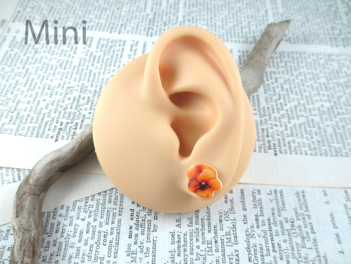 Orange Pansy Earrings