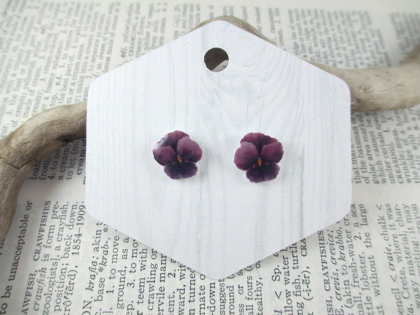 Plum Pansy Earrings