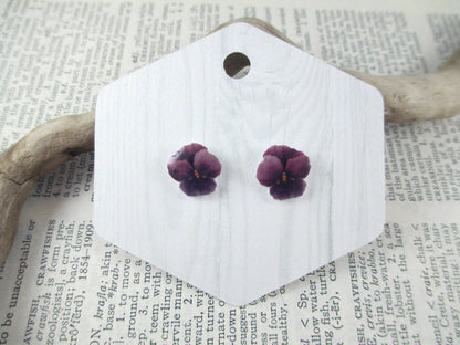 Plum Pansy Earrings