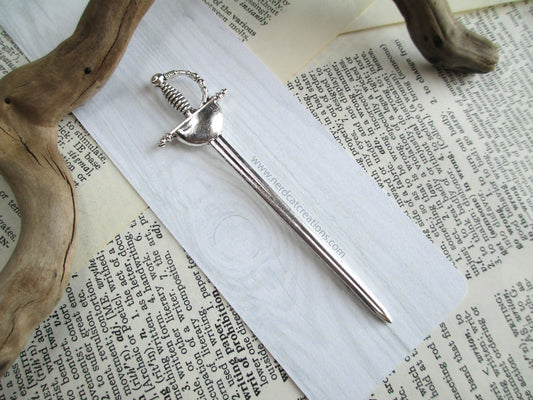 Silver Pirate Sword Bookmark