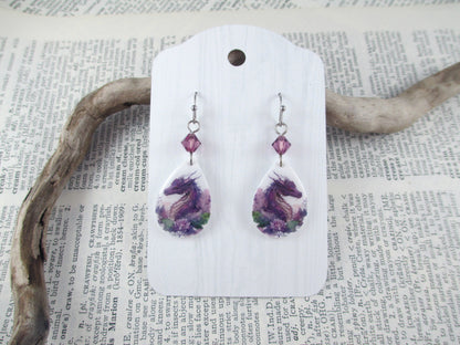 Purple Dragon Earrings