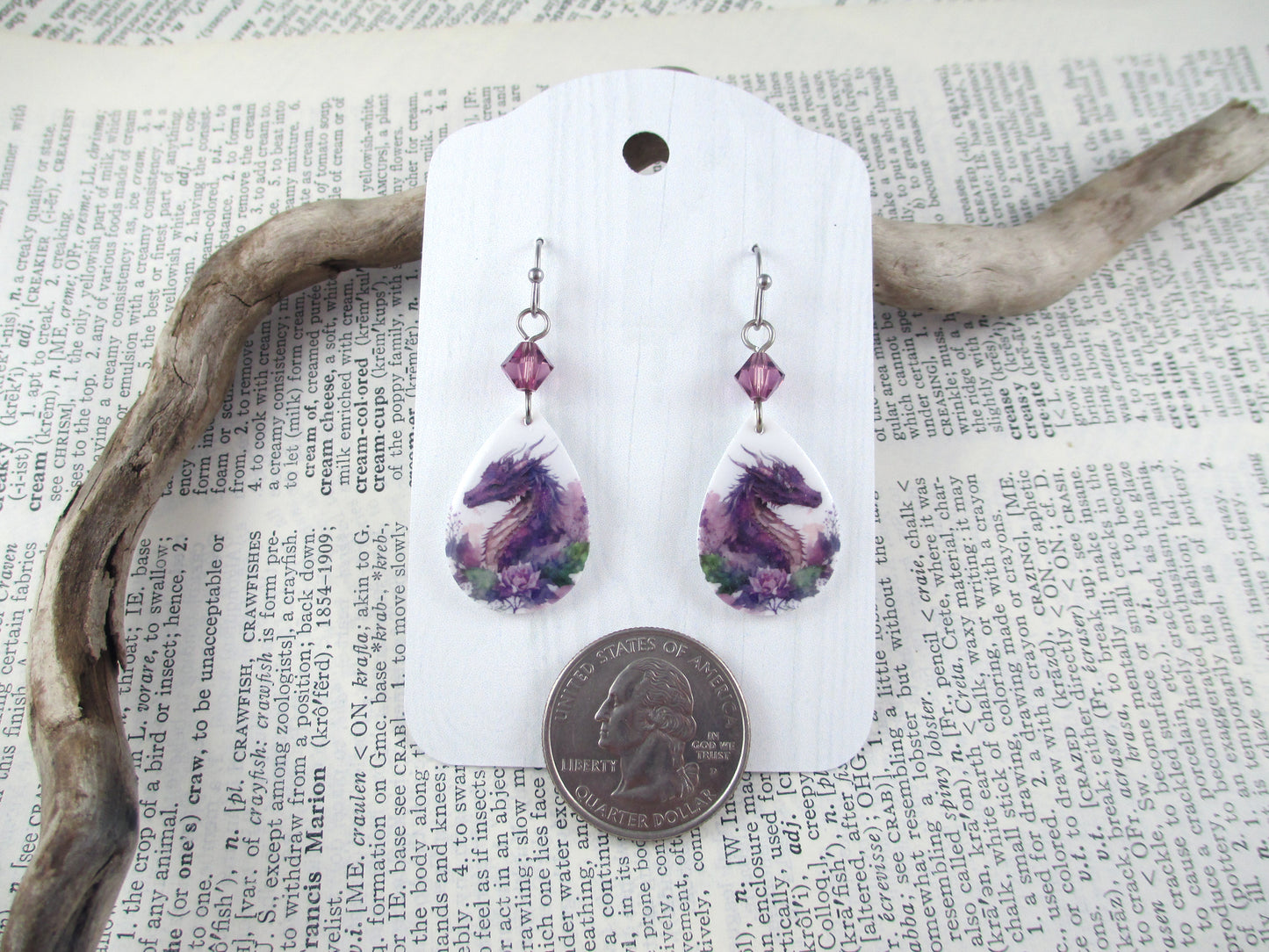 Purple Dragon Earrings