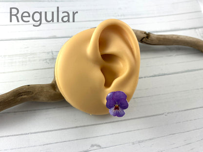 Purple Pansy Earrings