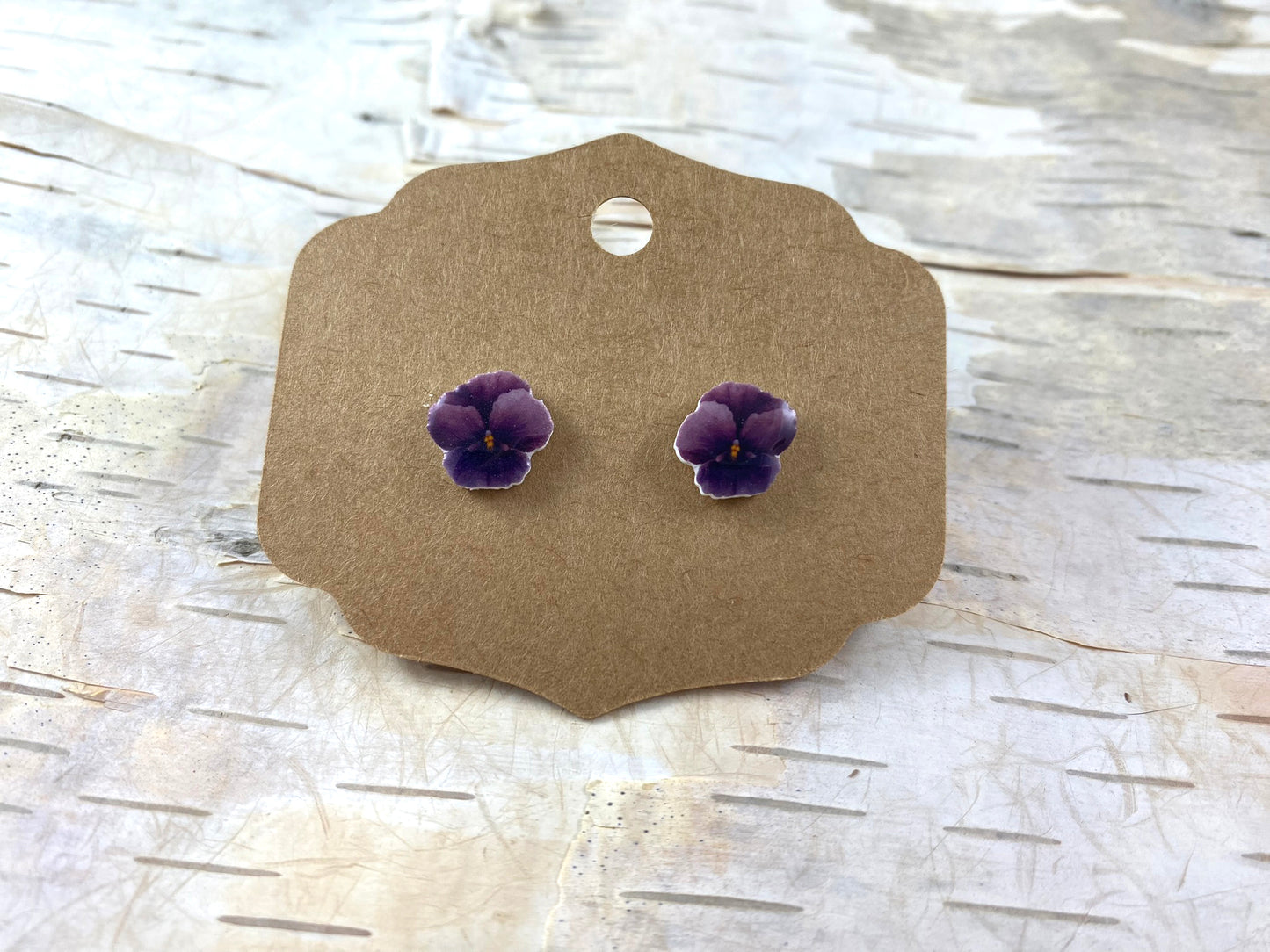 Plum Pansy Earrings