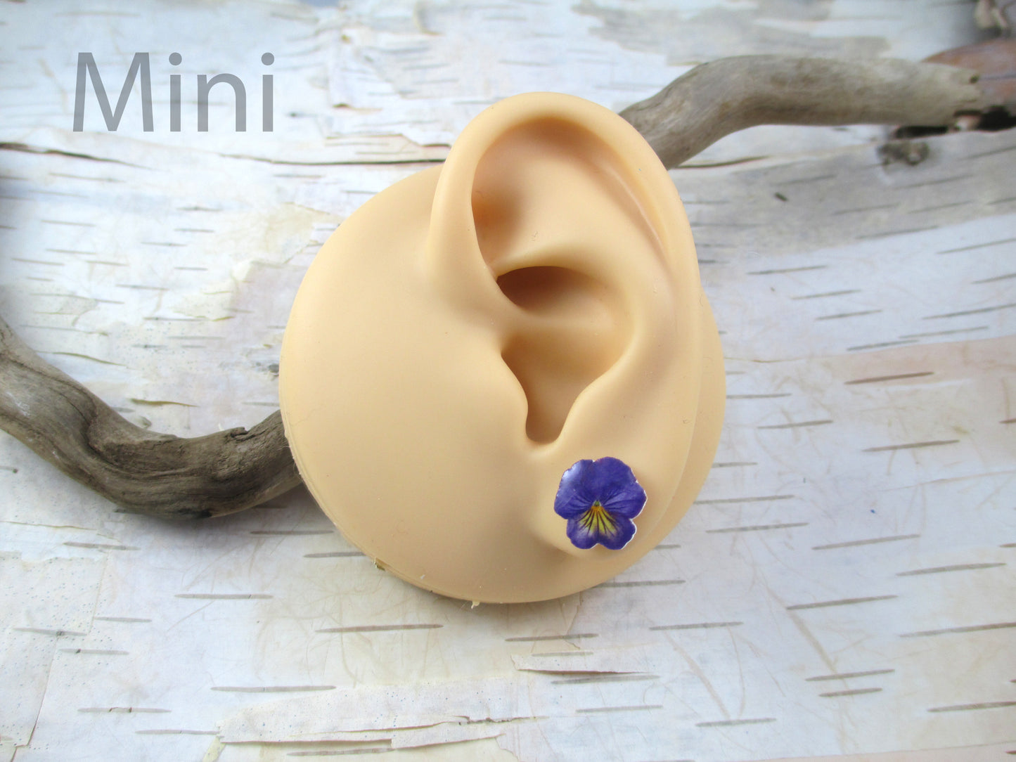 Purple and Yellow Pansy Earrings