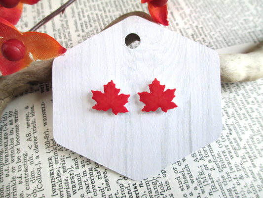 Red Maple Leaf Earrings