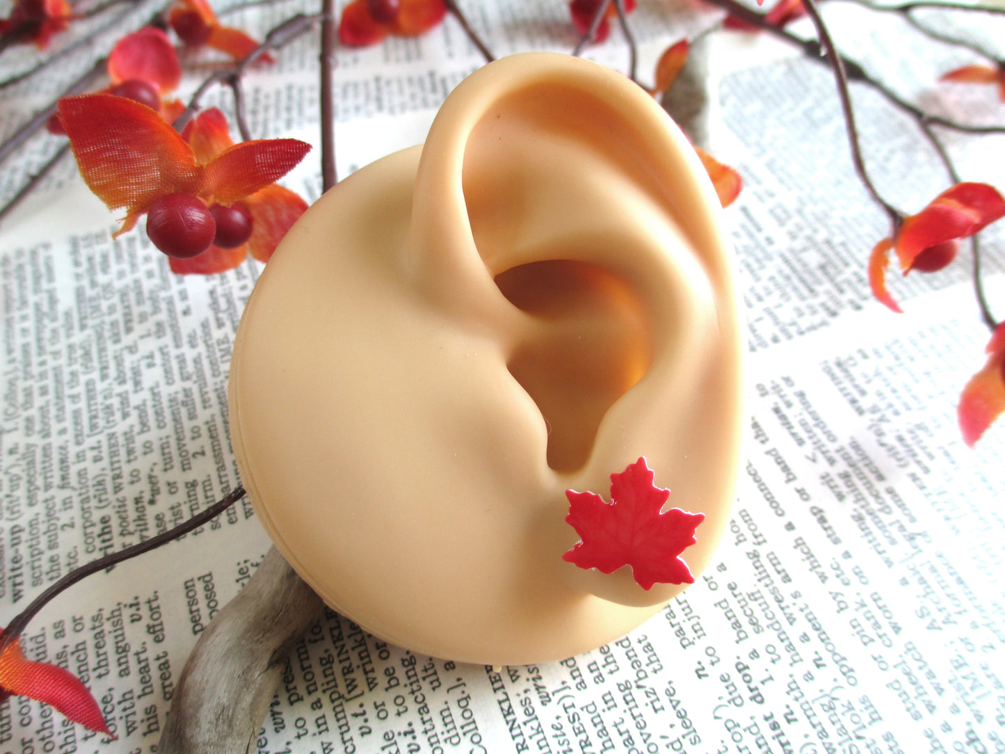 Red Maple Leaf Earrings