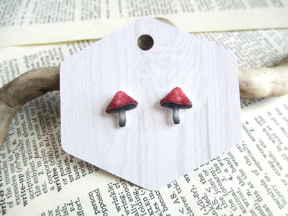 Tiny Mushroom Earrings