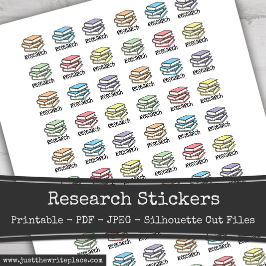 Printable Research Writer Planner Stickers