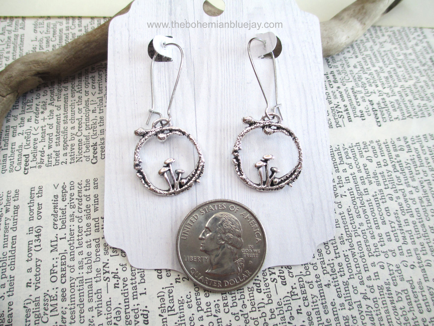 Round Mushroom Charm Earrings