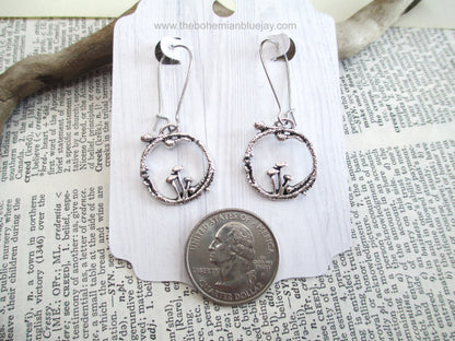 Round Mushroom Charm Earrings