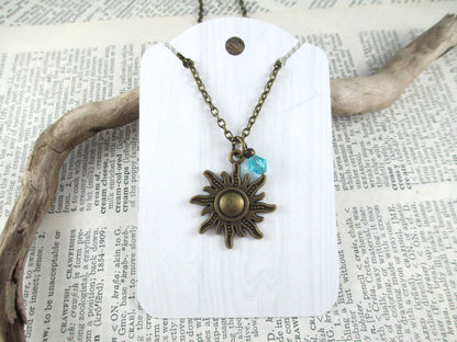 Rapunzel Bronze Sun Charm Necklace