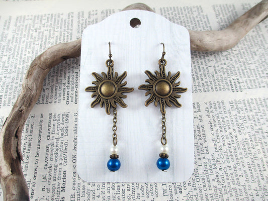 Rapunzel Bronze Sun Charm Earrings