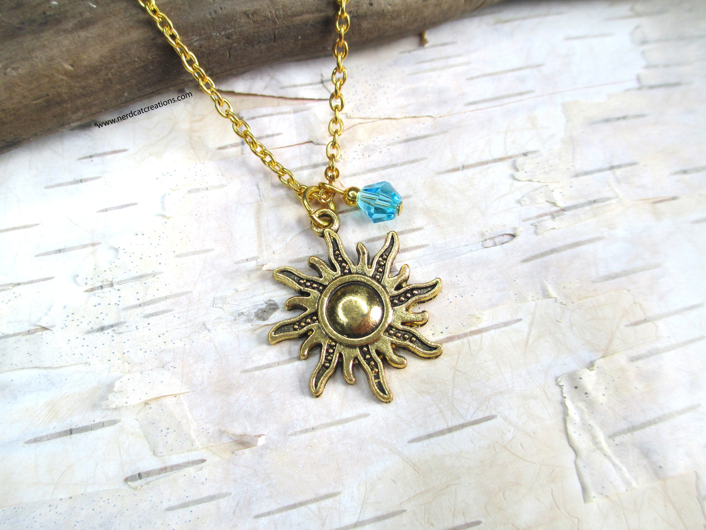 Rapunzel Gold Sun Charm Necklace