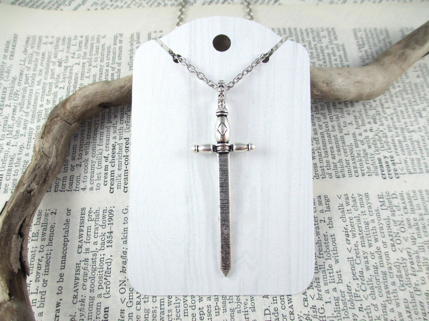 Silver Sword Pendant Necklace