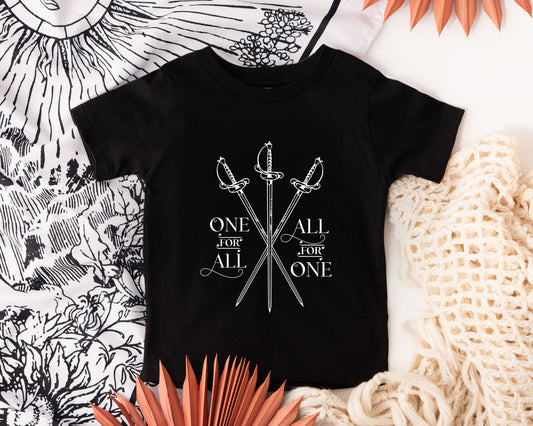 One for All, All for One Musketeers Kids Shirt