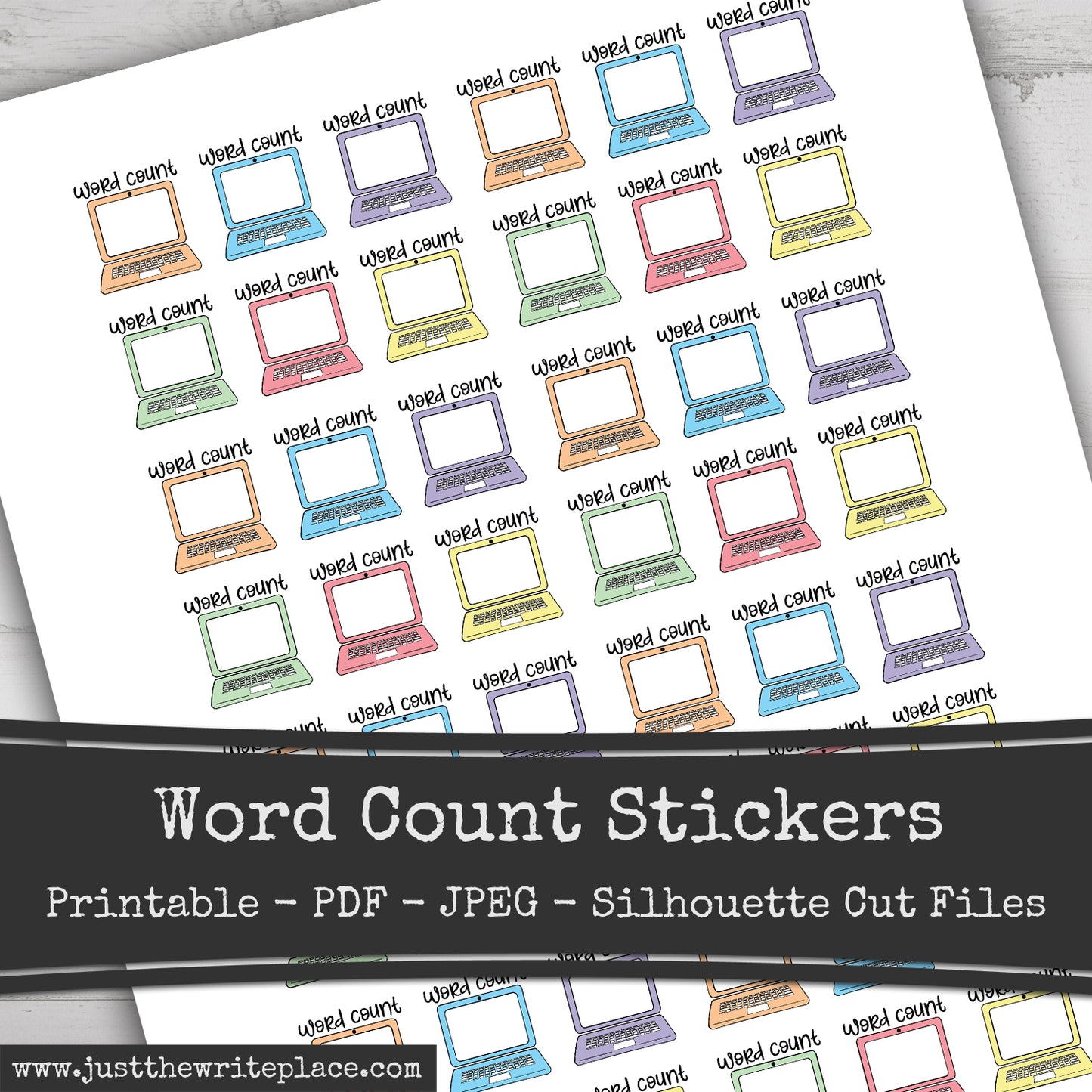 Printable Word Count Writer Planner Stickers