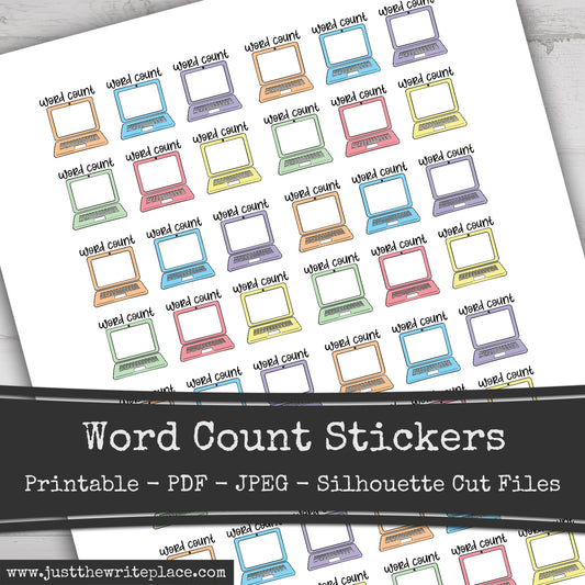 Printable Word Count Writer Planner Stickers