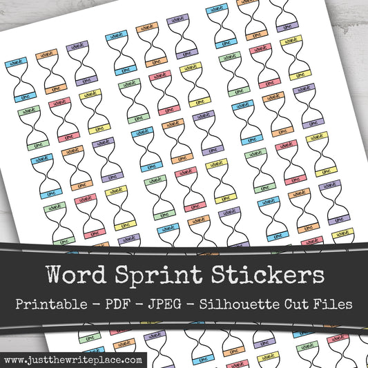 Printable Word Sprint Writer Planner Stickers