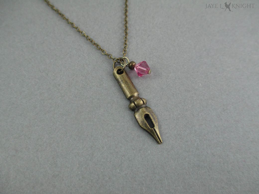 Bronze Pen Nib Necklace