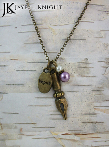 Inspire Pen Nib Charm Necklace