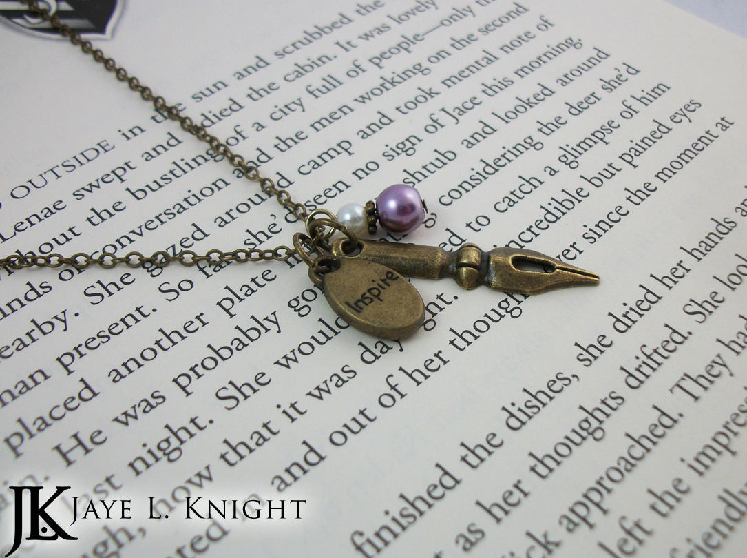 Inspire Pen Nib Charm Necklace