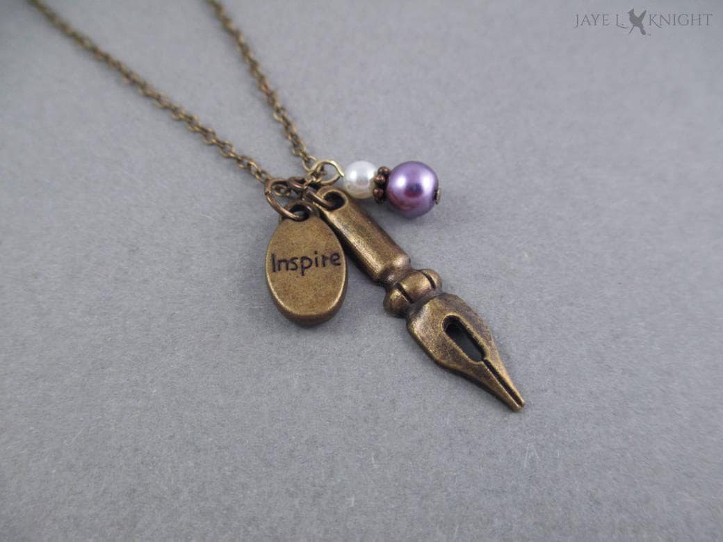 Inspire Pen Nib Charm Necklace