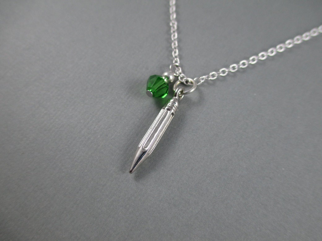 Dainty Pencil Charm Necklace